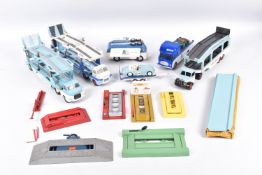 A COLLECTION OF REPAINTED, RESTORED AND MODIFIED DINKY AND CORGI TOY VEHICLES, all have been painted