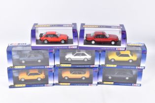 EIGHT BOXED LIMITED EDITION 1:43 SCALE CORGI VANGUARDS DIECAST MODEL VEHICLES, a Ford Fiesta Mk1 XR2
