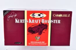 A BOXED CAROUSEL 1 KURTIS KRAFT ROADSTER 1:18 SCALE DIECAST MODEL VEHICLE, 1955 Indianapolis 500 #16