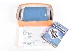 A WWII ERA ROYAL CANADIAN AIR FORCE FLYING PILOTS LOG BOOK, a RAF log book and assorted medals and