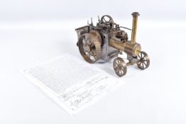 A D.R. MERCER LIVE STEAM ROAD LOCOMOTIVE TRACTION ENGINE MODEL, not tested, has been constructed