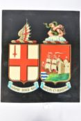A GREAT WESTERN RAILWAY COAT OF ARMS TRANSFER, varnished and mounted on a plastic panel, very