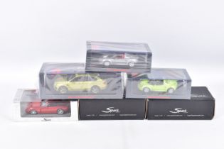 SIX BOXED 1:43 SCALE SPARK MODEL MINIMAX VEHICLES to include a Lotus Elise S1 Sport 160 in green