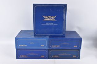 FIVE BOXED 1:72 SCALE OXFORD DIECAST MODEL AIRCRAFTS, to include an Avro Anson MkI K6298 233