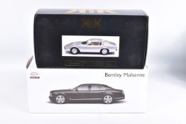 TWO BOXED 1:18 SCALE DIECAST MODEL CARS, to include a KK Scale model Ferrari 365 GTC4, 1971 in