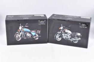 TWO BOXED 1:12 SCALE CLASSIC BIKE SERIES DIECAST HONDA MODELS, the first is a Honda CBX 1000 1978 in