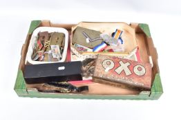 A SELECTION OF ASSORTED MILITARIA FROM DIFFERENT ERAS, this lot includes medal ribbons, a quantity