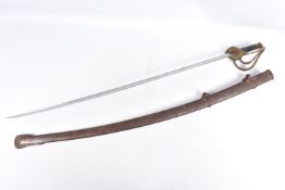 A 19TH CENTURY CURVED LIGHT CAVALRY TROOPERS SWORD, this sword has the maker S&K on one side of