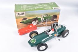 A BOXED LINCOLN INTERNATIONAL PLASTIC BATTERY OPERATED LOTUS INDIANAPOLIS RACING CAR, No.7101, not