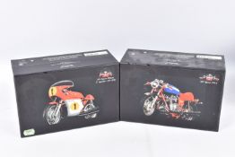 TWO BOXED 1:12 SCALE CLASSIC BIKE SERIES DIECAST MV AGUSTA DIECAST MODELS, the first is a MV