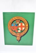 A LANCASHIRE & YORKSHIRE RAILWAY COAT OF ARMS TRANSFER, varnished and mounted on a plastic panel,