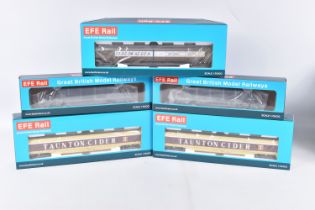 FIVE BOXED OO GAUGE EFE RAIL MODEL RAILWAY WAGONS, to include a JIA NACCO Wagon no. 33-70-0894-011-2