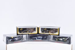 FIVE BOXED DIECAST SPARK MINIMAX MODEL VEHICLES, to include a Planex Collection 1:43 scale Lotus 72E