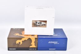 THREE BOXED MINICHAMPS 1:43 SCALE MODELS IN PRESENTATION BOXES, to include an Audi Sport Quattro