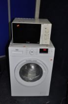 A BEKO WTL92151W WASHING MACHINE width 60cm depth 60cm height 85cm and a Prestige microwave (both