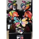 FIVE BOXED DISNEY BRITTO ORNAMENTS, new and unused with cardboard labels, comprising one Tinkerbell,