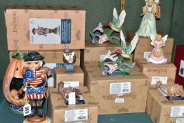 NINE BOXED ENESCO JIM SHORE HEARTWOOD CREEK FIGURES, comprising Freedom First and Foremost no