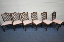 IN THE MANNER OF ROBERT MANWARING, A SET OF SIX MAHOGANY DINING CHAIRS, with serpentine top rail and