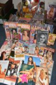 THREE BOXES OF ADULT GLAMOUR MAGAZINES, containing approximately 121 editions of Celebrity Sleuth,
