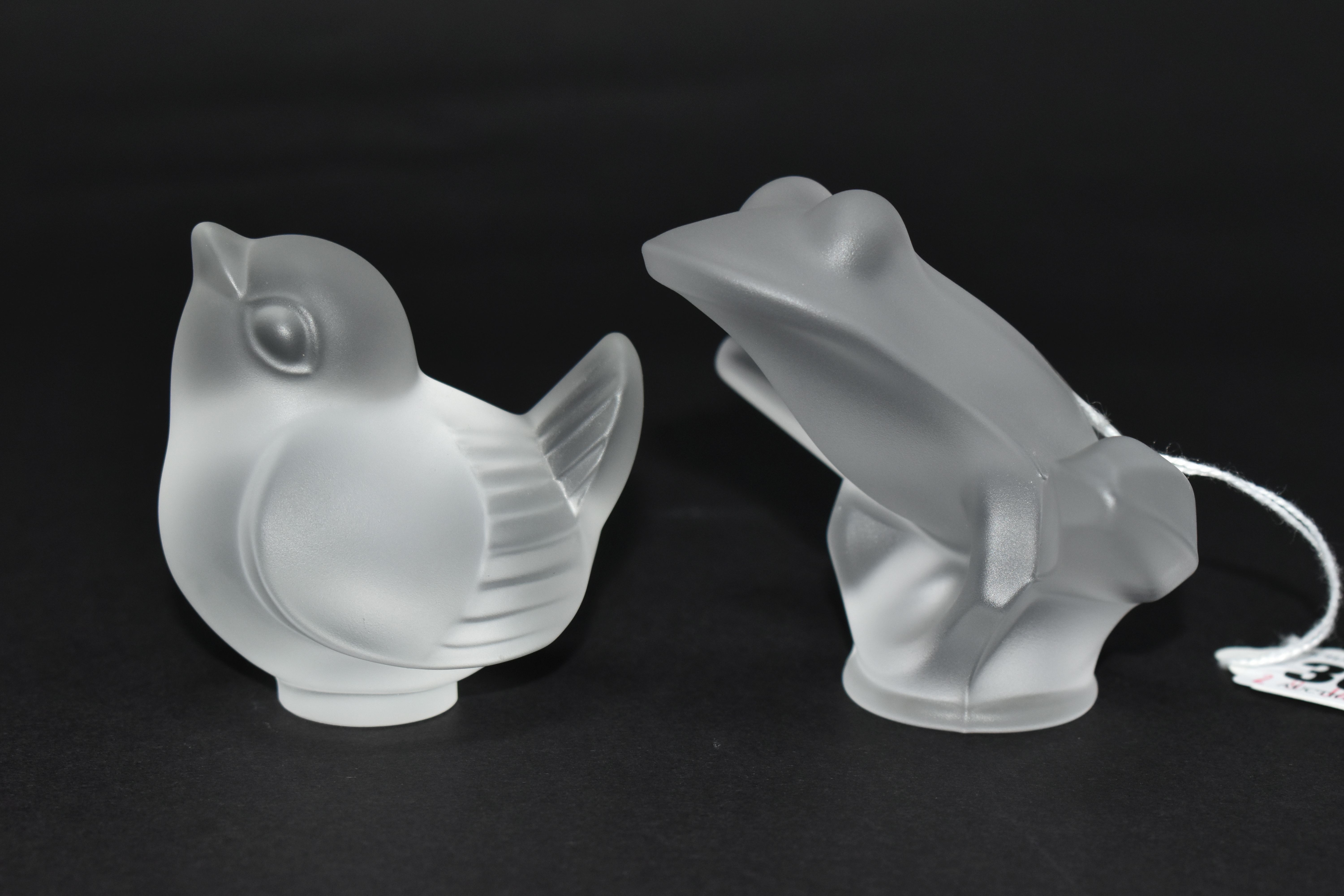 TWO FROSTED GLASS ANIMAL/BIRD PAPERWEIGHTS, comprising a Sevres crystal paperweight in the form of a - Image 3 of 7
