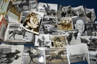 ONE BOX OF HORSE RACING EPHEMERA comprising a large collection of Press Association photographs of
