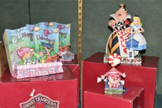 FOUR BOXED ENESCO DISNEY SHOWCASE 'ALICE IN WONDERLAND' FIGURES, from Disney Traditions by Jim