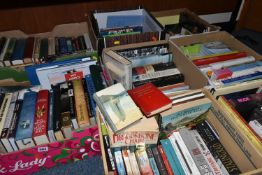 EIGHT BOXES OF BOOKS, approximately one hundred and thirty titles in hardback and paperback