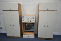 A MODULAR WARDROBE UNIT, comprising two double door sections, with a hinged compartment,
