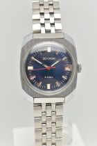 A BOXED GENTS 'SEKONDA' WRISTWATCH, self-winding, round blue dial signed 'Sekonda, 18 jewels', baton