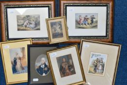 SEVEN GEORGE BAXTER / BAXTER STYLE PRINTS, to include Queen Victoria, Prince Albert, Lord Nelson,