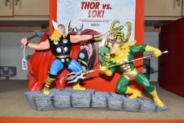 A BOXED ENESCO MARVEL 'THOR VS LOKI' FIGURE GROUP, depicting the two superheroes in an action