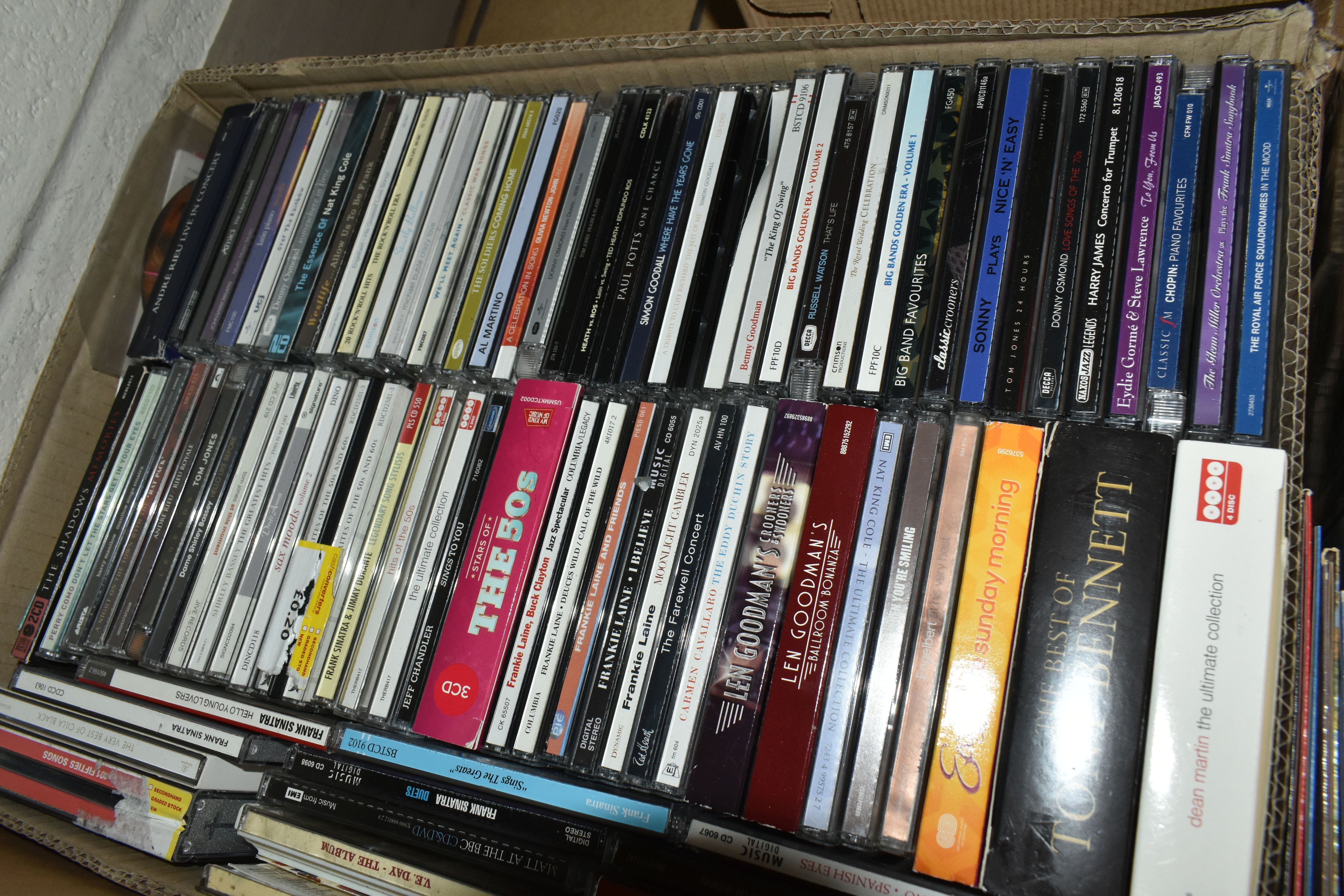 NINE BOXES OF HOME ENTERTAINMENT ITEMS to include CDs, DVDs and VHS cassettes, music includes a - Image 8 of 9