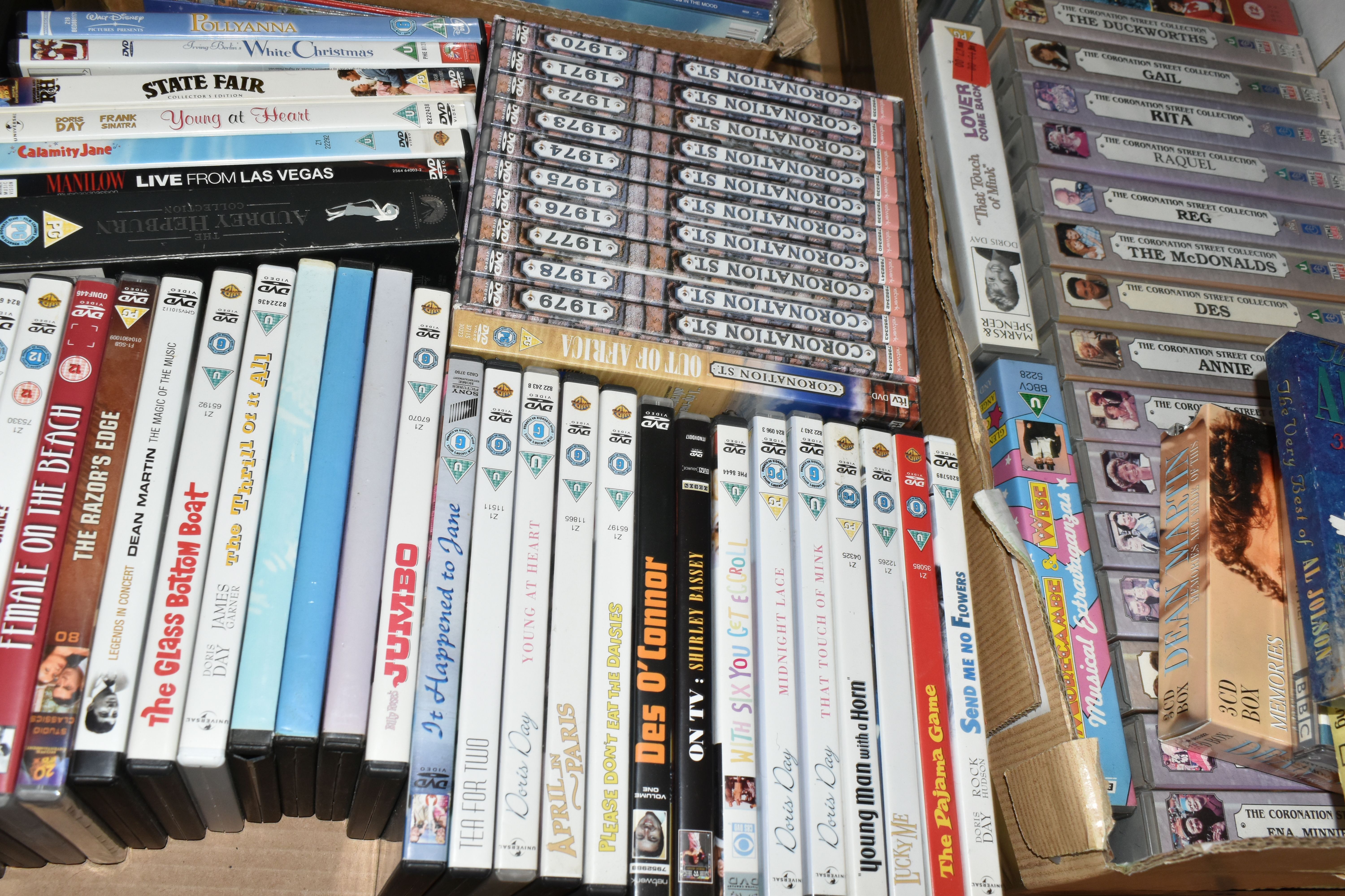 NINE BOXES OF HOME ENTERTAINMENT ITEMS to include CDs, DVDs and VHS cassettes, music includes a - Image 5 of 9