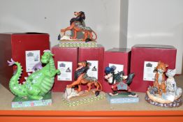 FIVE BOXED DISNEY TRADITIONS RESIN SCULPTURES, comprising 'A Boys Best Friend' Elliot from Pete's