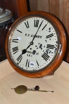 A WALNUT CASED WALL CLOCK, with fusee movement, for F. F. Curry of 267, Tooley St, London SE1, the