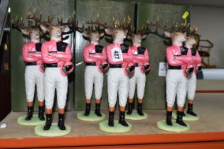 SEVEN BOXED BORDER FINE ARTS 'STAGS WITH STYLE' FIGURINES, seven new and unused stag figurines