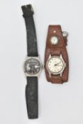 TWO GENTS WRISTWATCHES, to include a manual wind 'Prima' wristwatch, round black dial signed 'West
