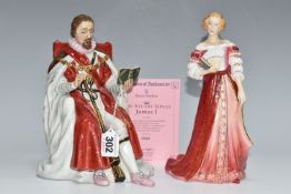 TWO LIMITED EDITION ROYAL DOULTON FIGURES, comprising King James I (1566-1625) HN3822, no 94/1500,