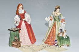 TWO LIMITED EDITION ROYAL DOULTON FIGURINES, comprising Lady Jane Grey HN3680, no 836/5000 and