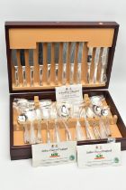 AN 'ARTHUR PRICE' CANTEEN, complete six person table setting of EPNS cutlery, with two serving