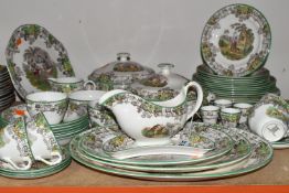A COPELAND -SPODE 'SPODE'S BYRON' PATTERN DINNER SET, comprising two covered tureens, gravy jug,