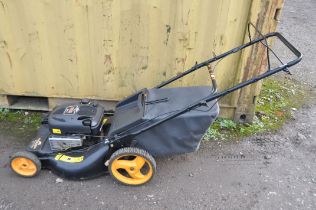 A McCULLOCH M53-625CMDW SELF PROPELLED PETROL LAWN MOWER with grass box (engine pulls freely