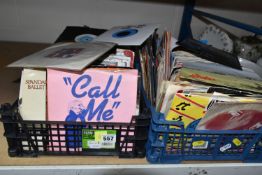 TWO BOXES OF SINGLE RECORDS, over three hundred records dating from 1960s, 1970s and 1980s,
