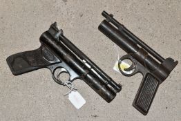 A .22'' POST WWII WEBLEY & SCOTT SENIOR AIR PISTOL, batch no. 302, which is rusted throughout,