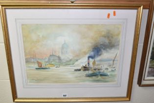 A SMALL QUANTITY OF DECORATIVE PICTURES ETC, to include a watercolour after Charles Dixon