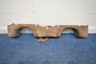 A HARDWOOD DOUBLE OX YOKE, length 138cm (condition report: historical woodworm, splits and other