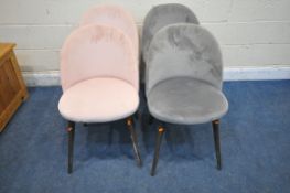 TWO PAIRS OF NEXT ZOLA CHAIRS, with pink and grey upholstery (condition report: in need of a