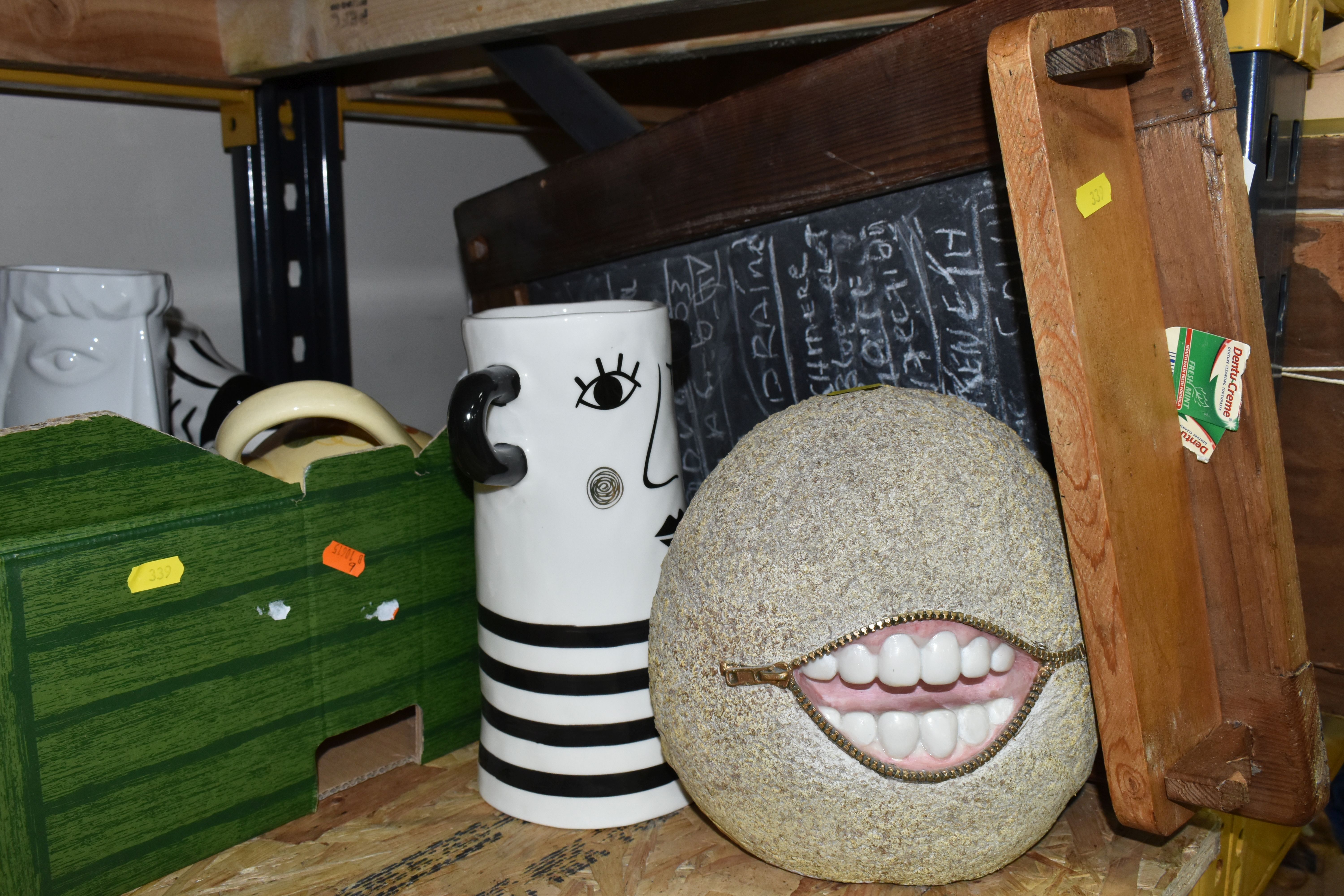 THREE BOXES AND LOOSE CERAMICS, CHALKBOARD AND MISCELLANEOUS ITEMS, to include a TG Green Cornish - Image 5 of 9