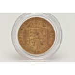 A 22CT GOLD HALF SOVEREIGN 1817 GEORGE III SHIELD BACK, 3.99 grams, 19.30mm (Some Ware)