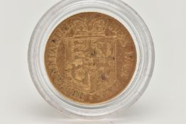 A 22CT GOLD HALF SOVEREIGN 1817 GEORGE III SHIELD BACK, 3.99 grams, 19.30mm (Some Ware)
